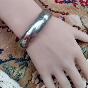 Vintage Wide Sterling Silver Bangle Bracelet